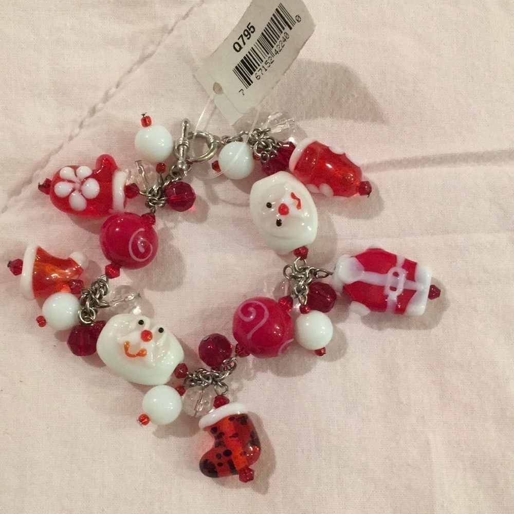 Christmas Glass Bead Bracelet (N)